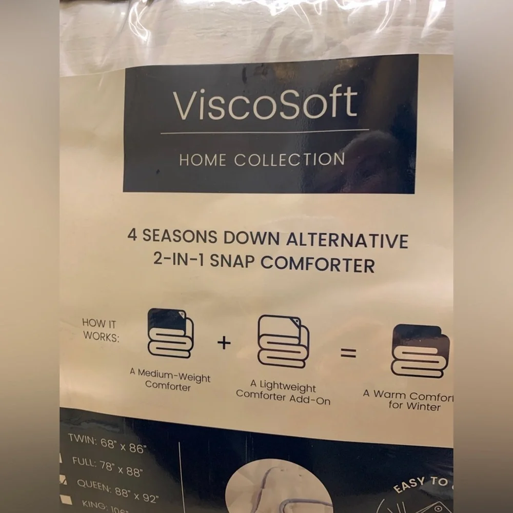 Viscosoft 4 Season Down Alternative Comfortor Queen, NIB. See photos for size 🙏